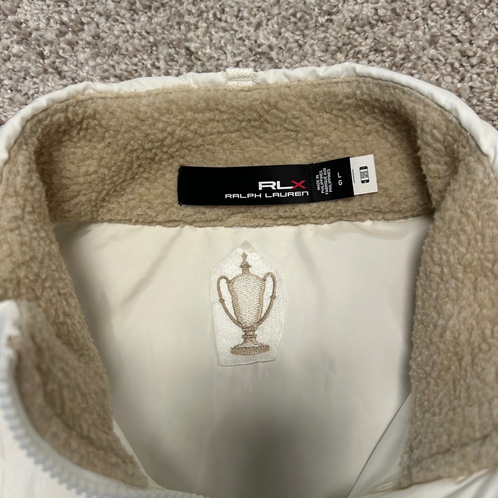 RLX Golf Ralph Lauren Women's Large Sherpa Hybrid Full-Zip Jacket Tan/Cream - Picture 6 of 10